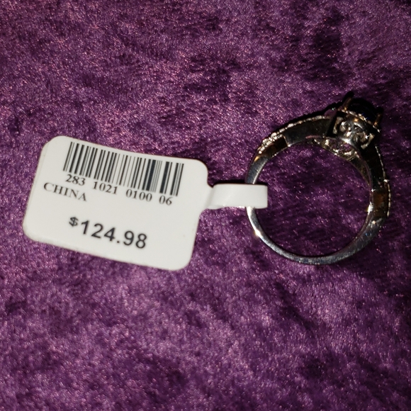 Solid Sterling Silver Blue and White Sapphire Ring - Picture 6 of 7